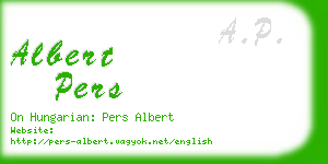 albert pers business card